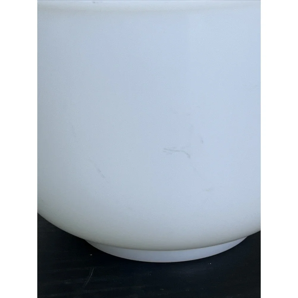Vintage White Milk Glass Mixing Bowl with Pour Spout Mid Century Modern Kitchen